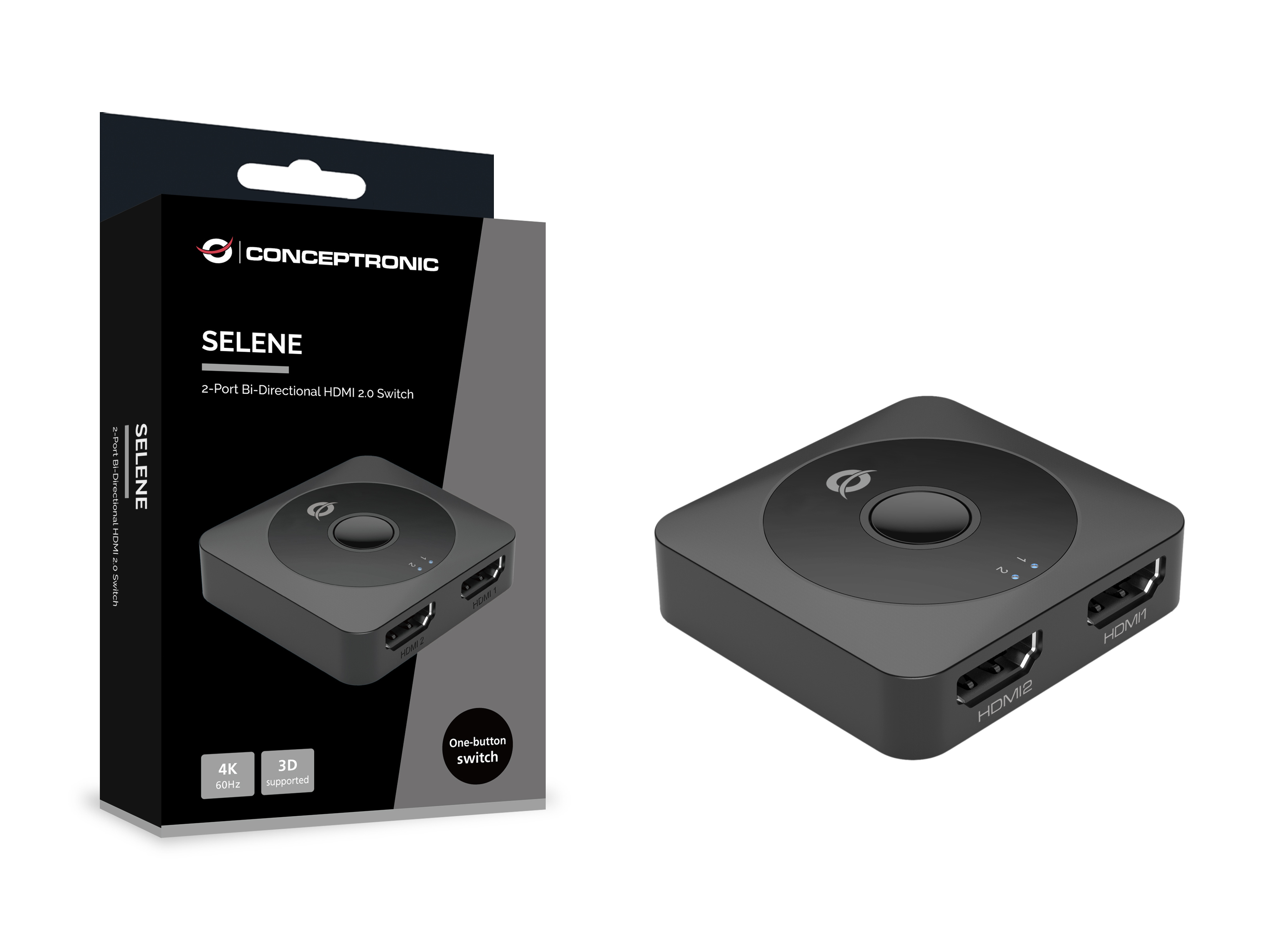 Conceptronic Switch Bi-Direktional HDMI Splitter 2-in-1 sw - Switch - 2-Port, Ansicht 3