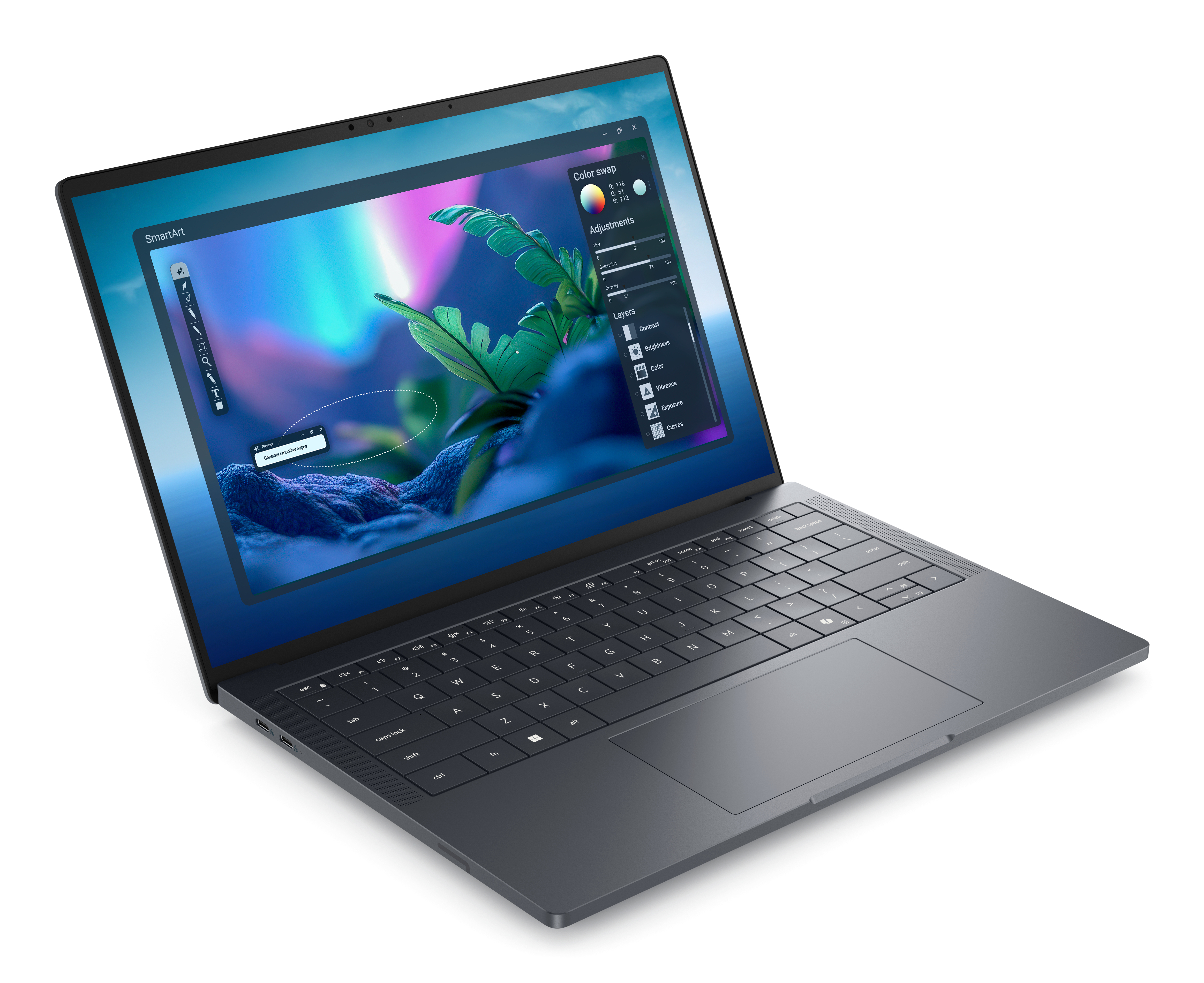 Dell Pro Max 14 Premium MA14250 - Intel Core Ultra 7 265H - 32 GB RAM/1 TB NVMe - 14 - TL: Deutsch, QWERTZ, Ansicht 4