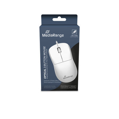 MEDIARANGE kabelgeb. opt Maus Symmetrisch ws - Maus - Optisch, Ansicht 3