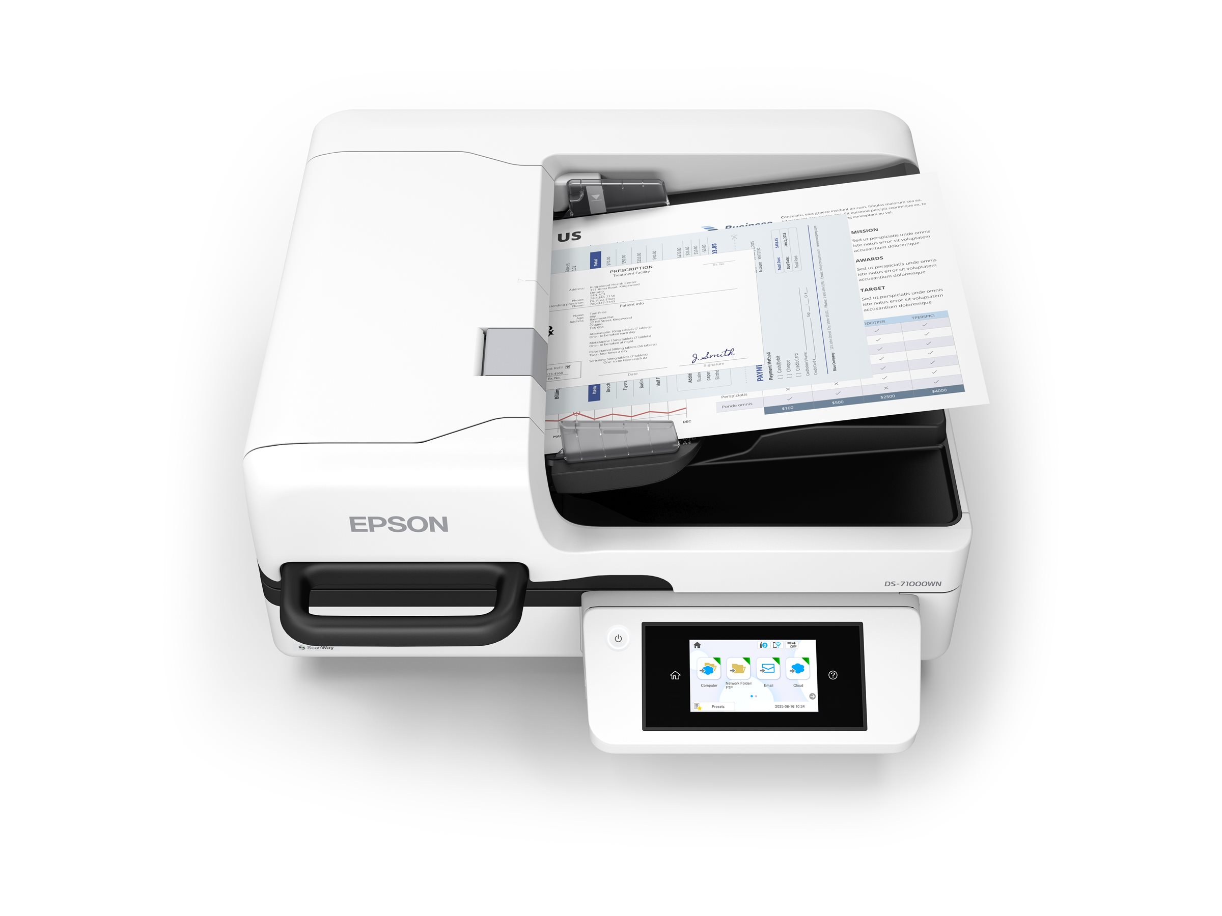 Epson WorkForce DS-71000WN - Dokumentenscanner - Duplex - A3 - 600 dpi x 600 dpi - bis zu 70 Seiten/Min. (einfarbig)