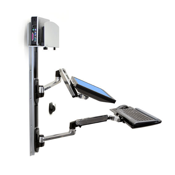 Ergotron LX Wall Mount System - Befestigungskit (Wandarm, Maushalterung, 2 Schienenabdeckungen, Tastaturarm, Ansicht 2