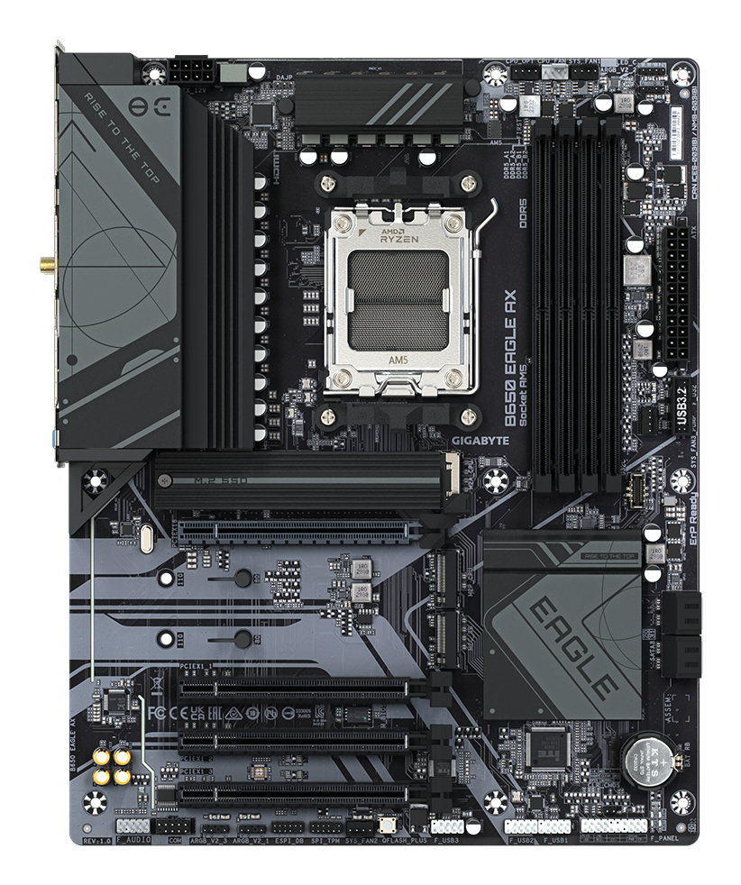 Gigabyte B650 EAGLE AX - Motherboard - ATX - Socket AM5 - AMD B650 Chipsatz - USB 3.2 Gen 1, USB 3.2 Gen 2, Ansicht 2