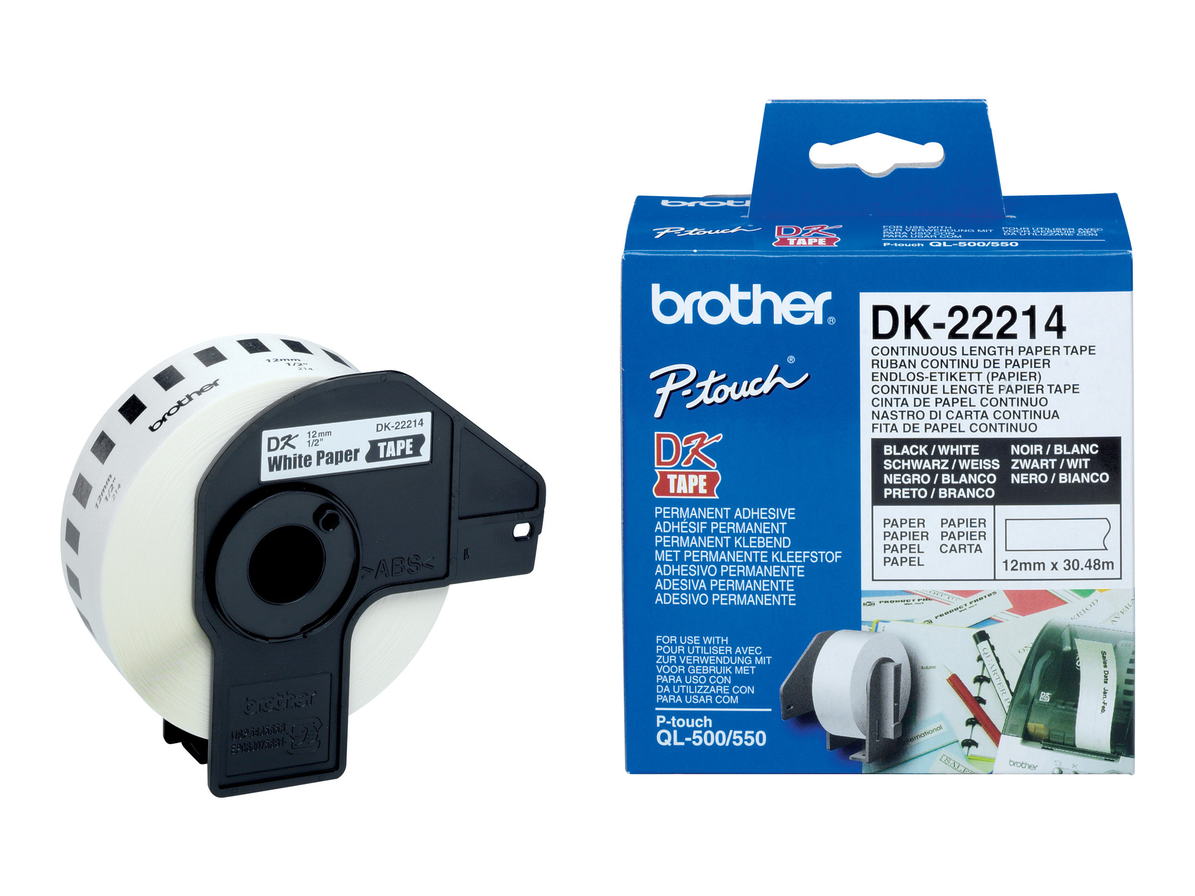 Brother DK-22214 - Weiß - Rolle (1,2 cm x 30,5