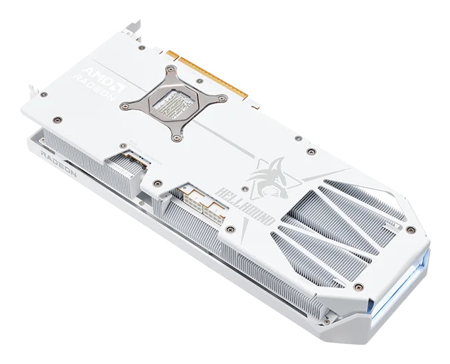 PowerColor RX 9070XT Hellhound Spectral White OC 16GB DDR6 - 16.384 MB, Ansicht 4