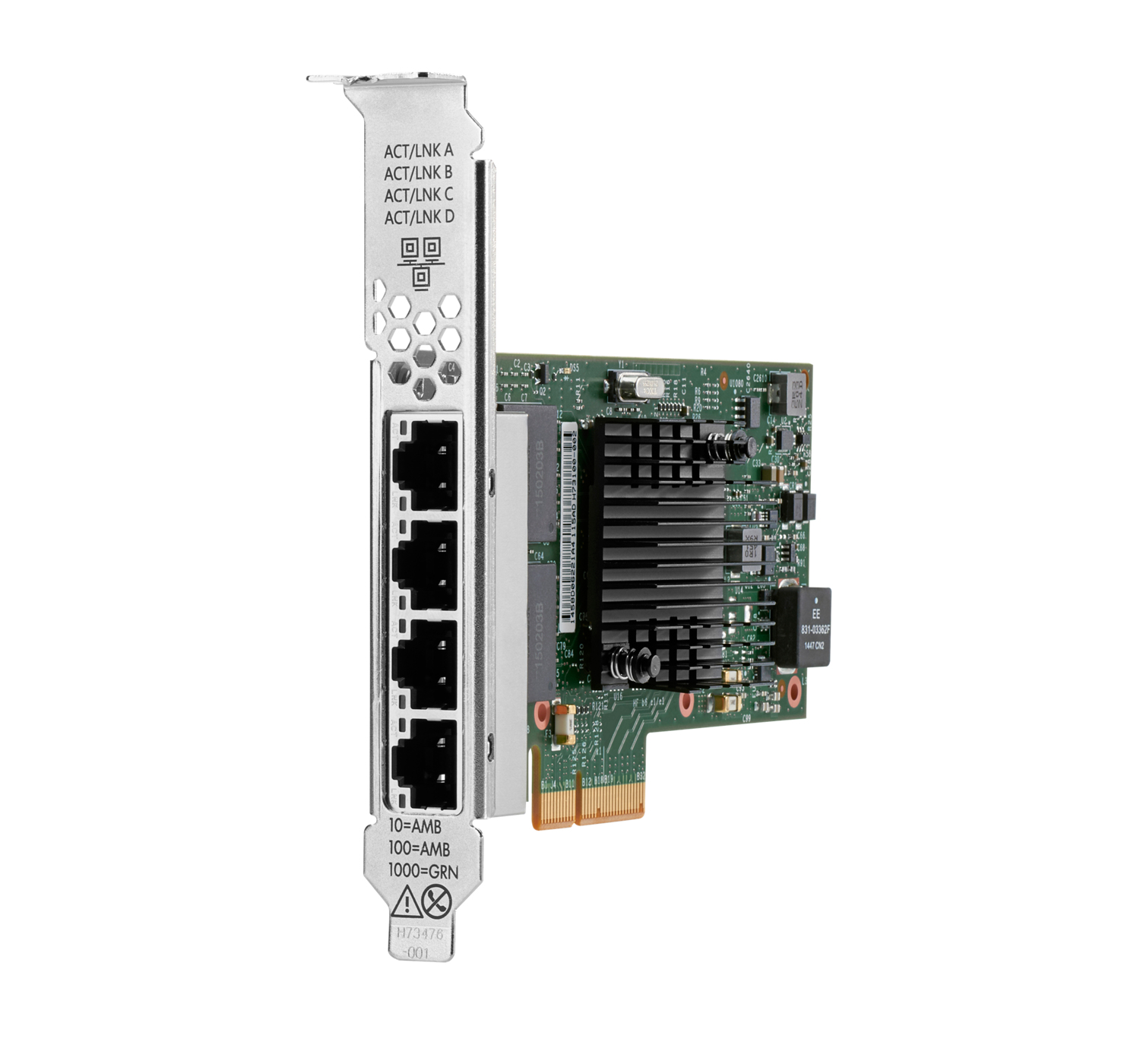 HPE Ethernet 1Gb 4-port BASE-T I350-T4, Eingebaut, Kabelgebunden, PCI Express, Ethernet, 1000 Mbit/s