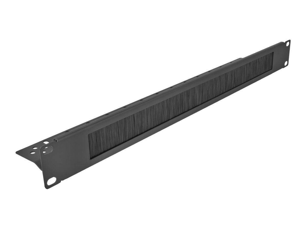 Delock Kabelabdeckung mit Bürsten - Rack montierbar - Schwarz - 1U - 48.3 cm (19)