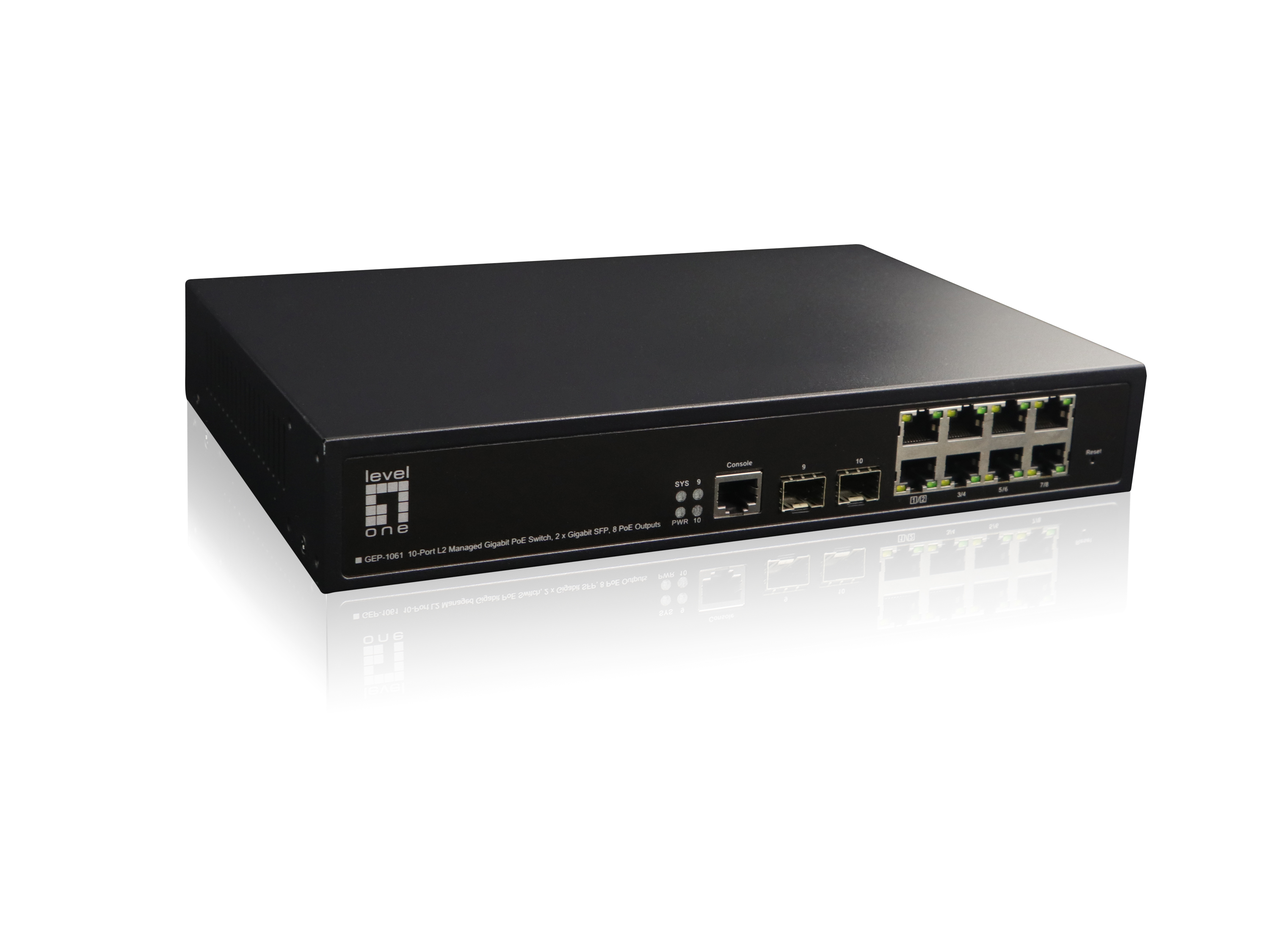LevelOne GEP-1061 - Switch - managed - 8 x 10/100/1000 (PoE+), Ansicht 3