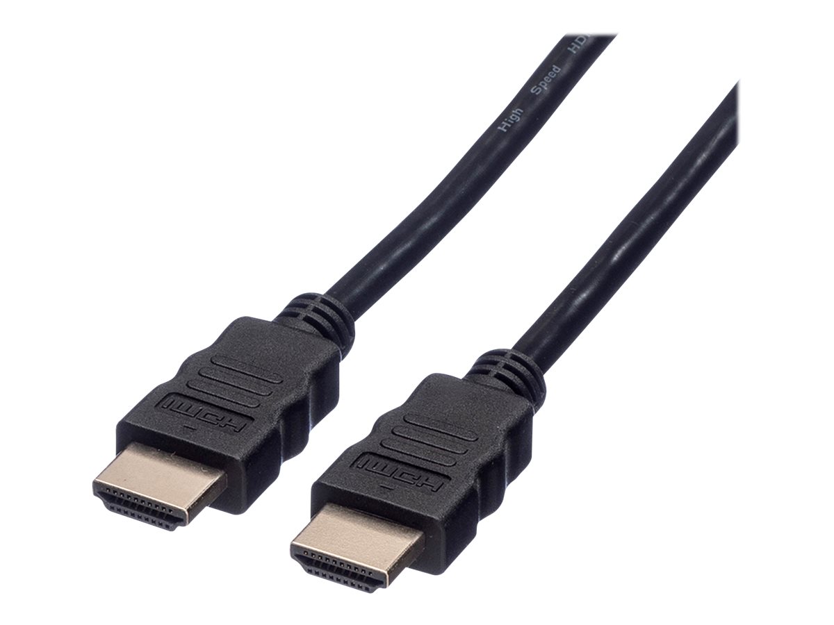 Roline HDMI High Speed Cable with Ethernet - HDMI-Kabel mit Ethernet - HDMI männlich zu HDMI männlich - 10 m - abgeschirmt - Schwarz