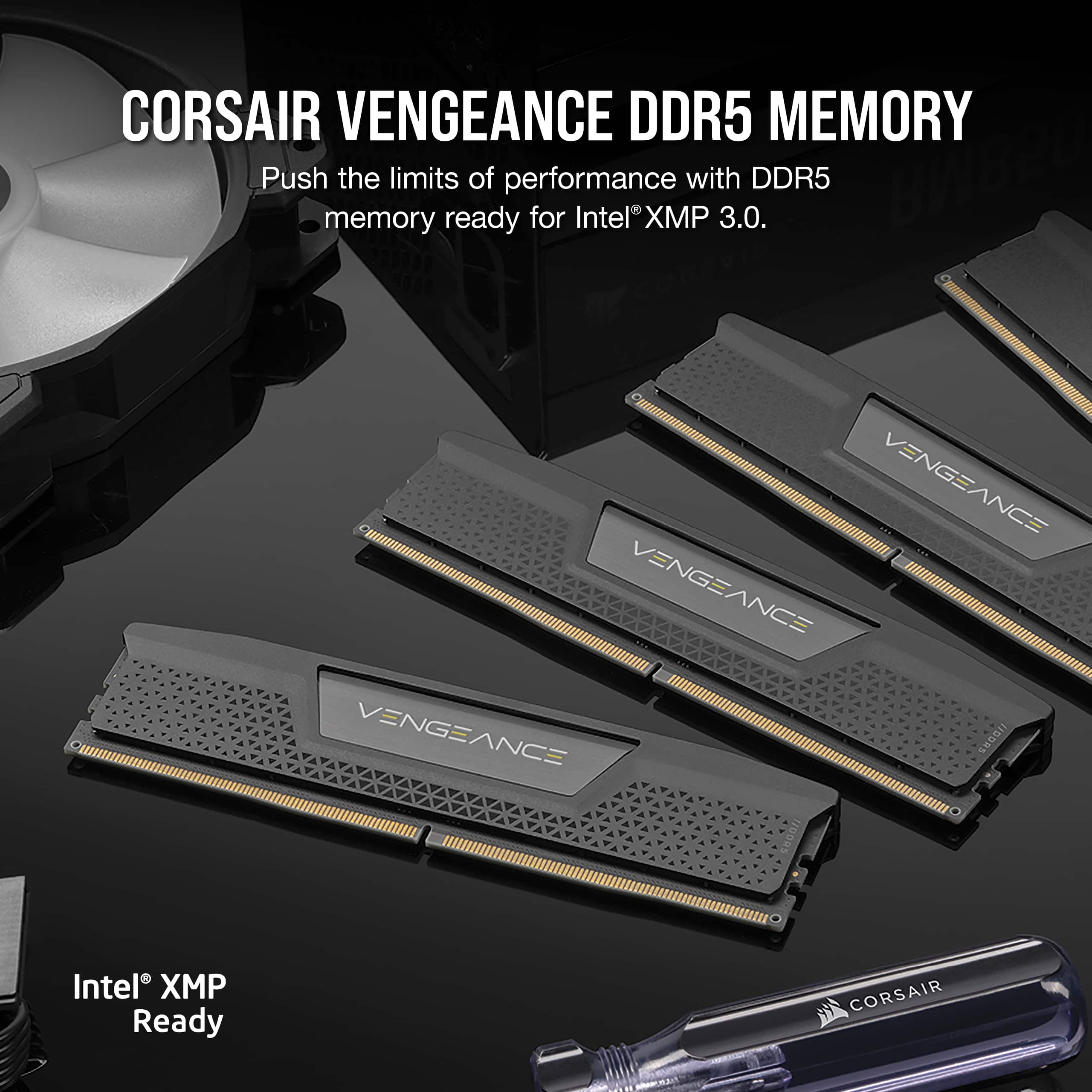 Corsair Vengeance - DDR5 - Kit - 32 GB: 2 x 16 GB - DIMM 288-PIN - 6000 MHz / PC5-48000 - CL38 - 1.35 V - Schwarz, Ansicht 2
