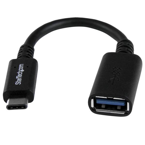 StarTech.com USB 3.1 USB-C auf USB-A Adapter, 0,15 m, USB C, USB A, USB 3.2 Gen 1 (3.1 Gen 1), Männlich/Weiblich, Schwarz