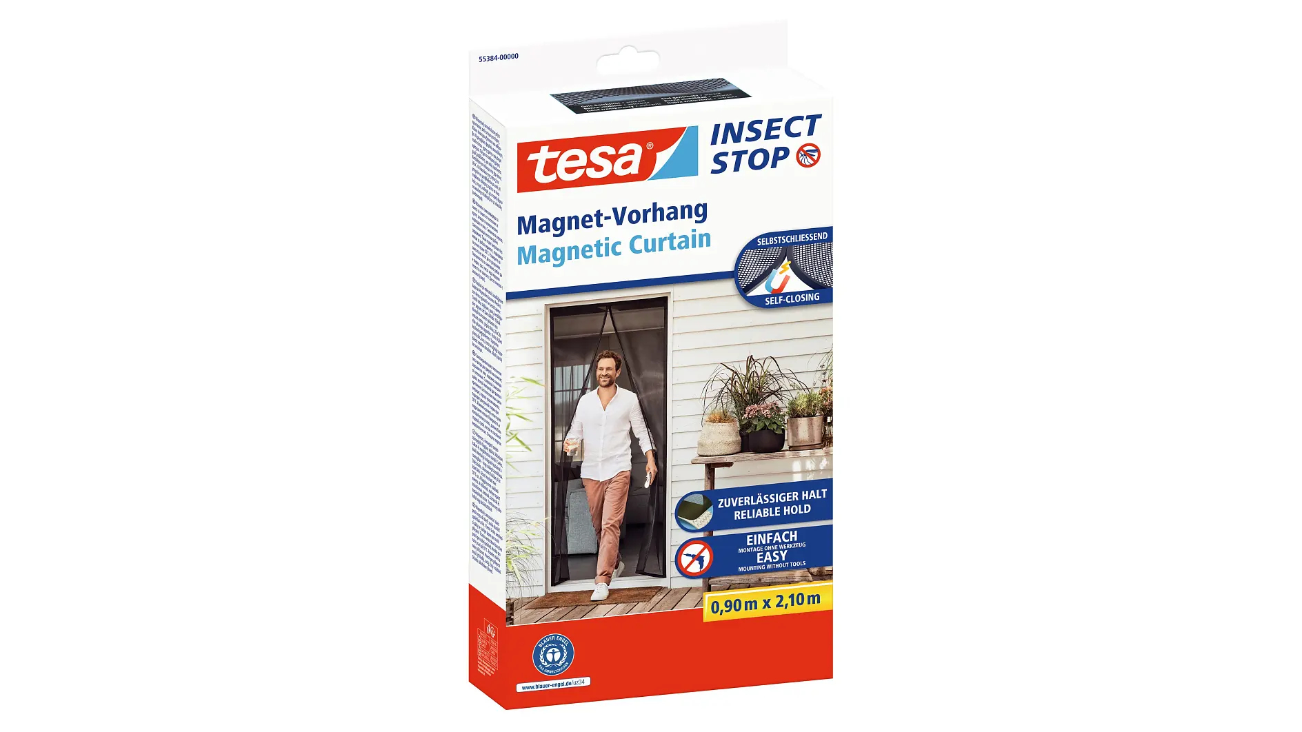 Tesa 55384 - Insektenschutz Magnetvorhang 0.9 m x 2.1 anthrazit, Ansicht 2