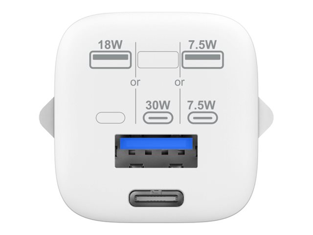 TECH DATA Vision - Netzteil - 30 Watt - 3 A - QC 3.0 - 2 Ausgabeanschlussstellen (24 pin USB-C, USB), Ansicht 2
