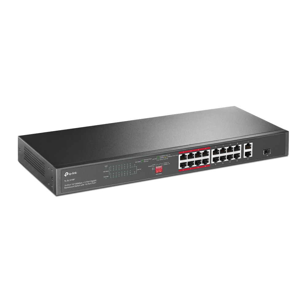 TP-LINK JetStream TL-SL1218P - V1 - Switch - unmanaged - 16 x 10/100 (PoE+), Ansicht 4