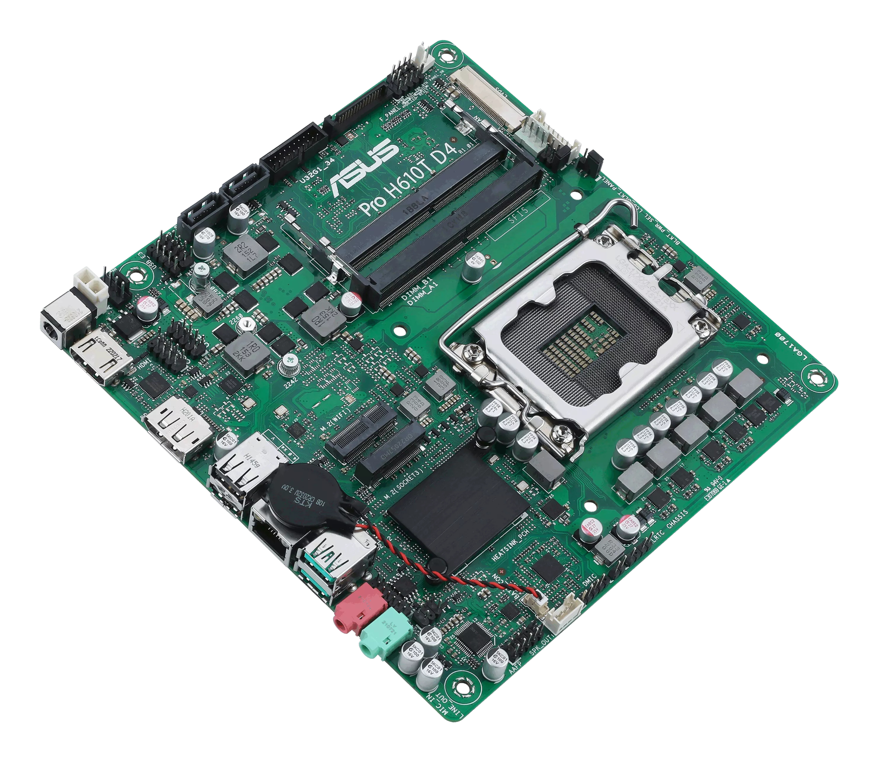 ASUS Pro H610T D4-CSM - Motherboard - Thin mini ITX - LGA1700-Sockel - H610 Chipsatz, Ansicht 4