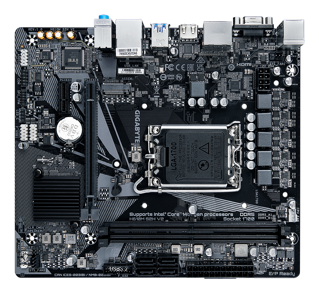 Gigabyte H610M S2H V2 DDR4 - 1.0 - Motherboard - micro ATX - LGA1700-Sockel - H610 Chipsatz - USB 3.2 Gen 1, Ansicht 3