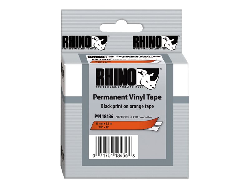 Dymo RhinoPRO - Vinyl - permanenter Klebstoff - orange - Roll (1.9 cm x 5.5 m), Ansicht 3