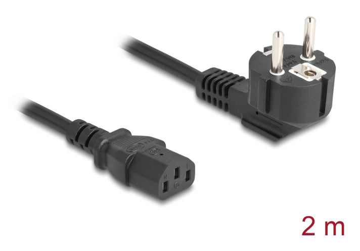 Delock Stromkabel - power CEE 7/7 gewinkelt zu power IEC 60320 C13, Ansicht 2