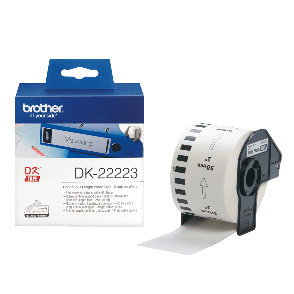 Brother DK-22223 - Papier - Schwarz auf Weiß - Rolle (5 cm x 30,5 m), Ansicht 2