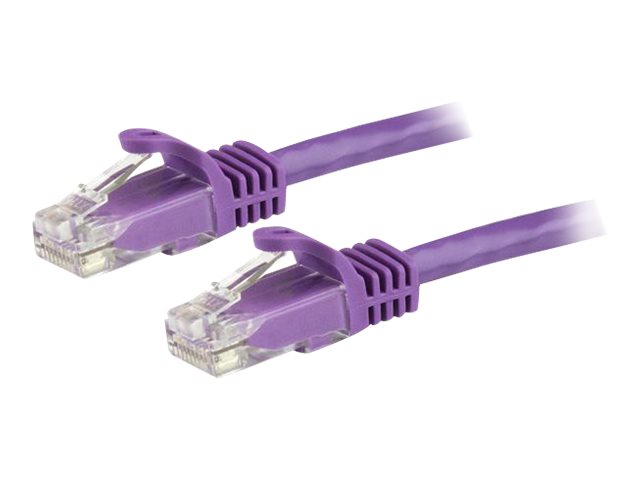 StarTech.com 15m CAT6 Ethernet Cable, 10 Gigabit Snagless RJ45 650MHz 100W PoE Patch Cord, CAT 6 10GbE UTP Network Cable w/Strain Relief, Purple, Wiring is UL Certified/TIA - Category 6 - 24AWG (N6PATC15MPL)