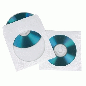 Hama CD-ROM Paper Sleeves - CD-Hülle - Kapazität: 1 CD - weiß (Packung mit 50), Ansicht 3
