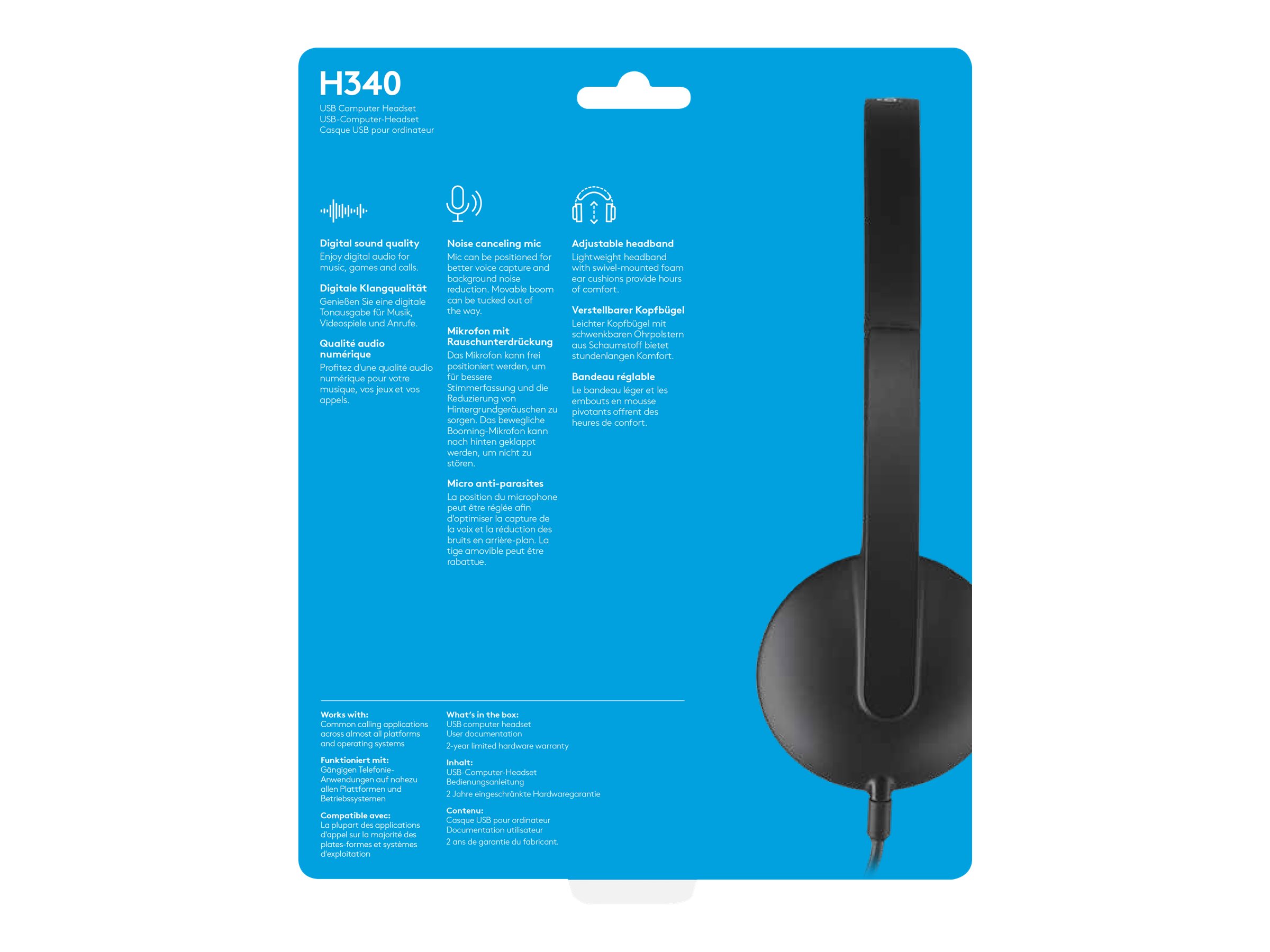 Logitech USB Headset H340 - Headset - On-Ear, Ansicht 3