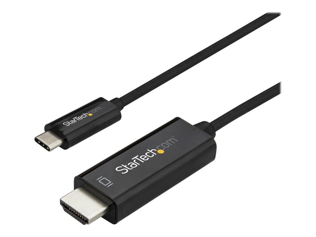 StarTech.com 3ft (1m) USB C to HDMI Cable, 4K 60Hz USB Type C to HDMI 2.0 Video Adapter Cable, Thunderbolt 3 Compatible, Laptop to HDMI Monitor/Display, DP 1.2 Alt Mode HBR2 Cable, Black - 4K USB-C Video Cable (CDP2HD1MBNL)