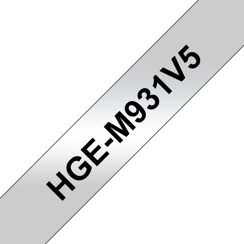 Brother HGE-M931V5 - Schwarz auf Silber - Rolle (1,2 cm x 8 m), Ansicht 2