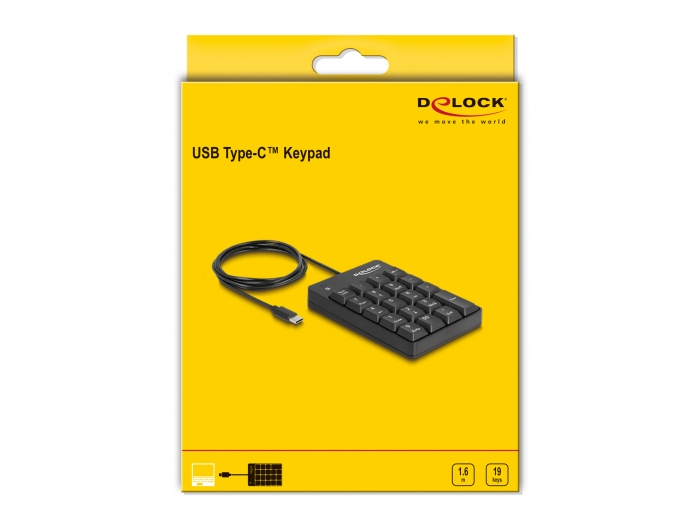 Delock USB Type-C Nummernblock 19 Tasten schwarz, Ansicht 4