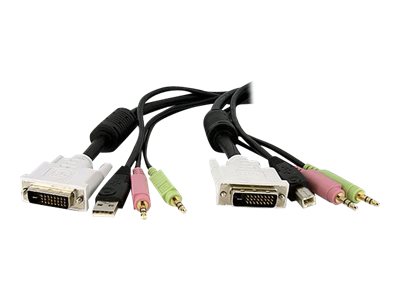 StarTech.com 3 m 4-in-1 USB Dual Link DVI-D KVM-Switchkabel mit Audio und Mikrofon - Tastatur-  Video-  Maus-  Audio-Kabel - USB mini-phone stereo 3.5 mm DVI-D (M)