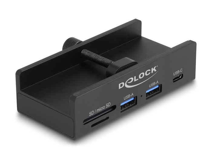 Delock Externer USB 5 Gbps Hub mit 2 x Typ-A 1 Type-C und SD+ Micro Slot, Ansicht 4
