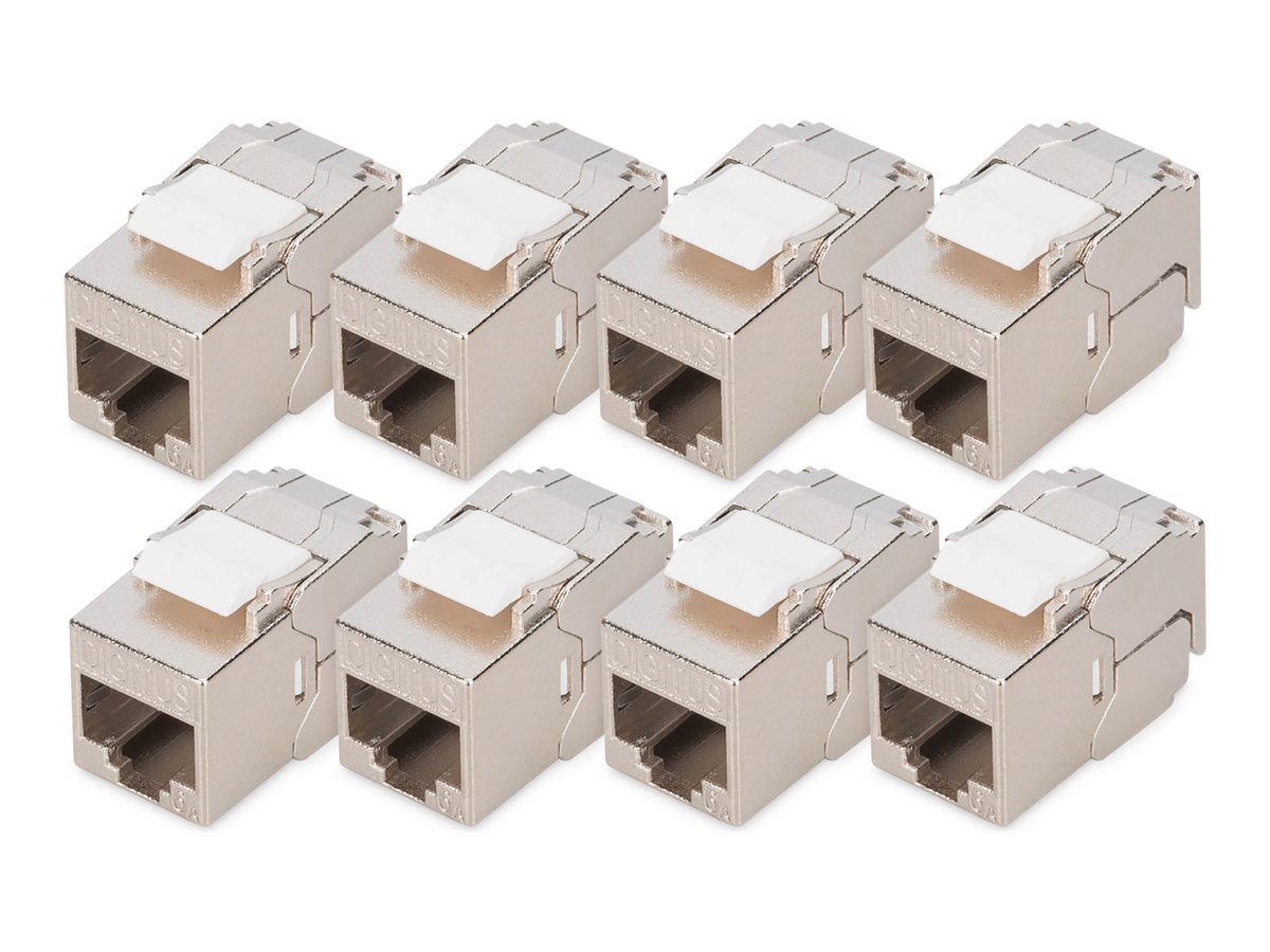 DIGITUS CAT 6A  Kompakt-Keystone Modul, geschirmt, werkzeugfreier Montageanschluss. 8 Stk.
