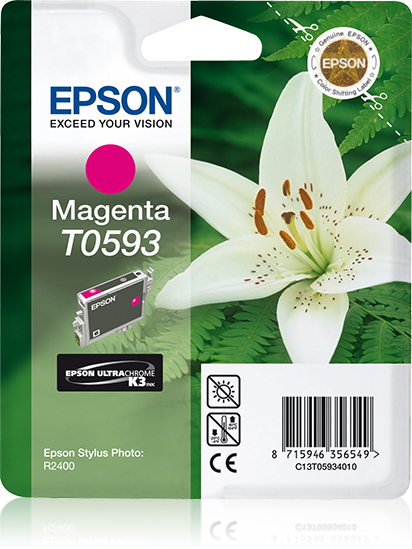 Epson Lily Singlepack Magenta T0593 Ultra Chrome K3, Magenta, Tinte auf Pigmentbasis, 1 Stück(e)