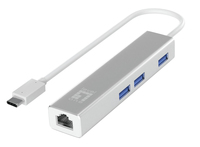 LevelOne Adapter USB-C -  RJ45 10/100/1000,3xUSB3.0 0,15m si