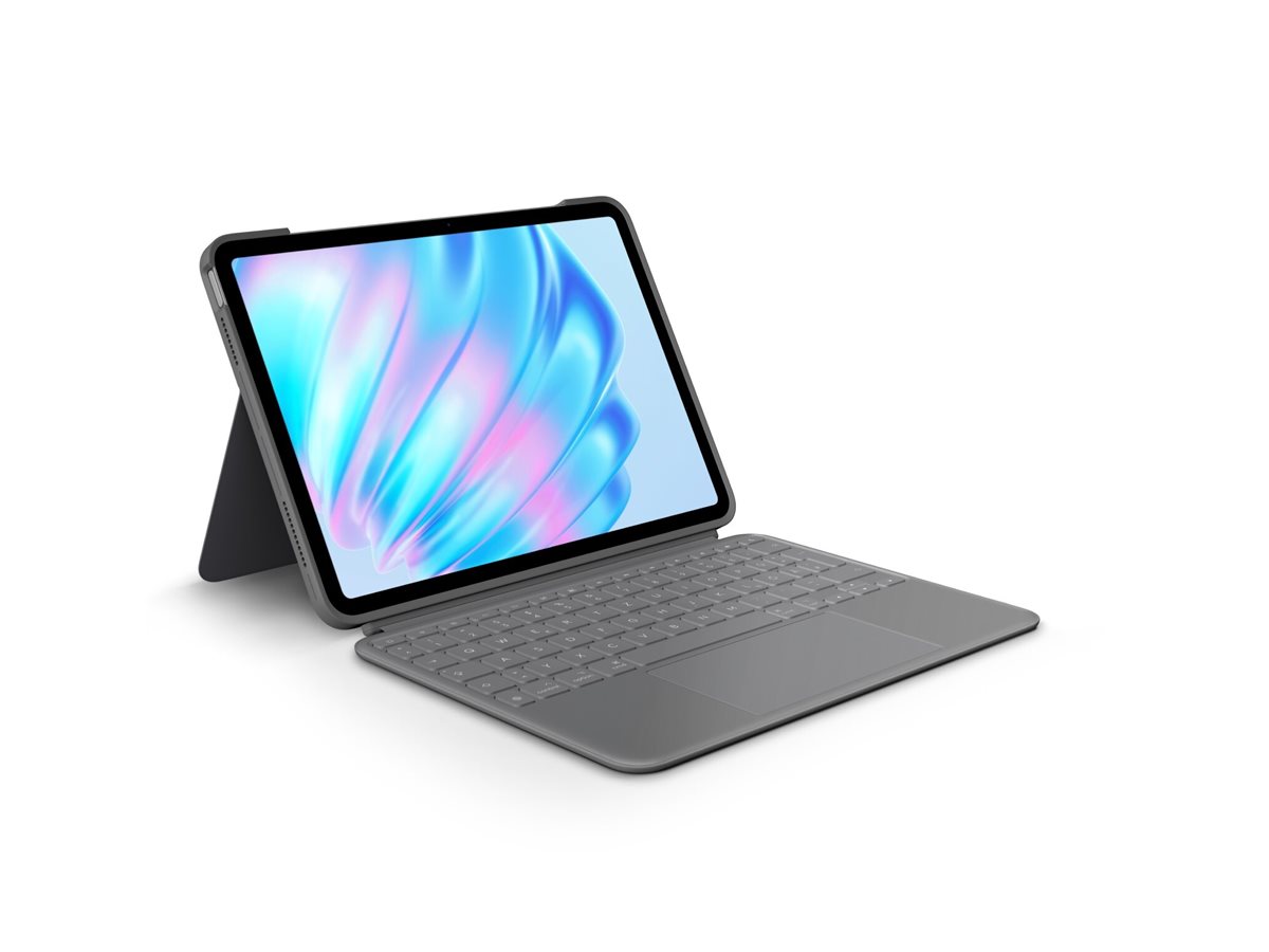 Logitech Combo Touch - Tastatur und Foliohülle - QWERTY - US International - Oxford Gray  Apple 11-inch iPad Air (M2), Ansicht 3