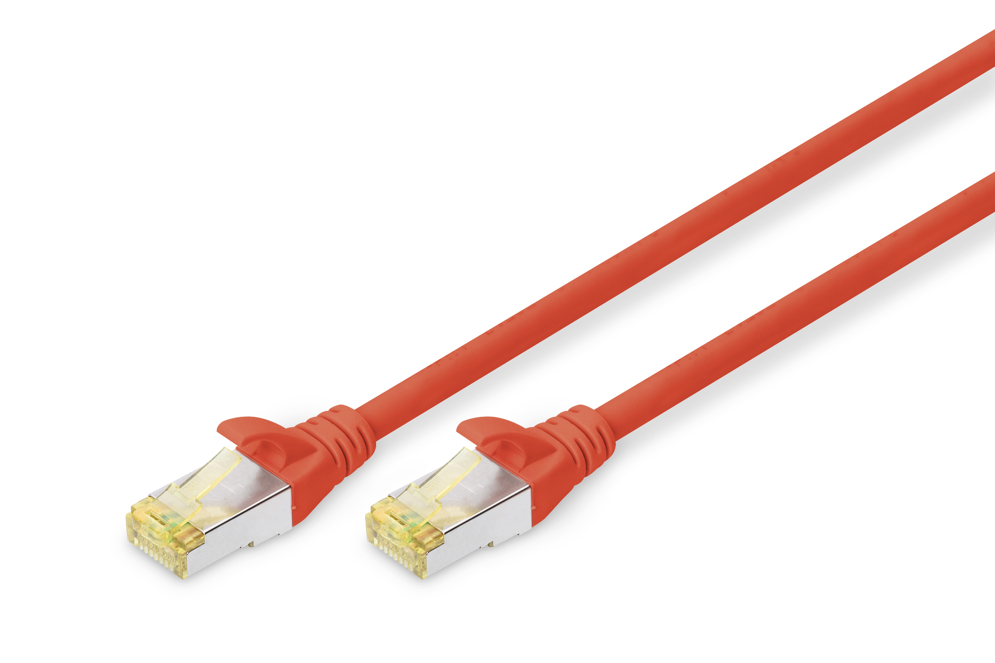 DIGITUS CAT 6A S/FTP Patchkabel, 3 m, Cat6a, S/FTP (S-STP), RJ-45, RJ-45, Rot