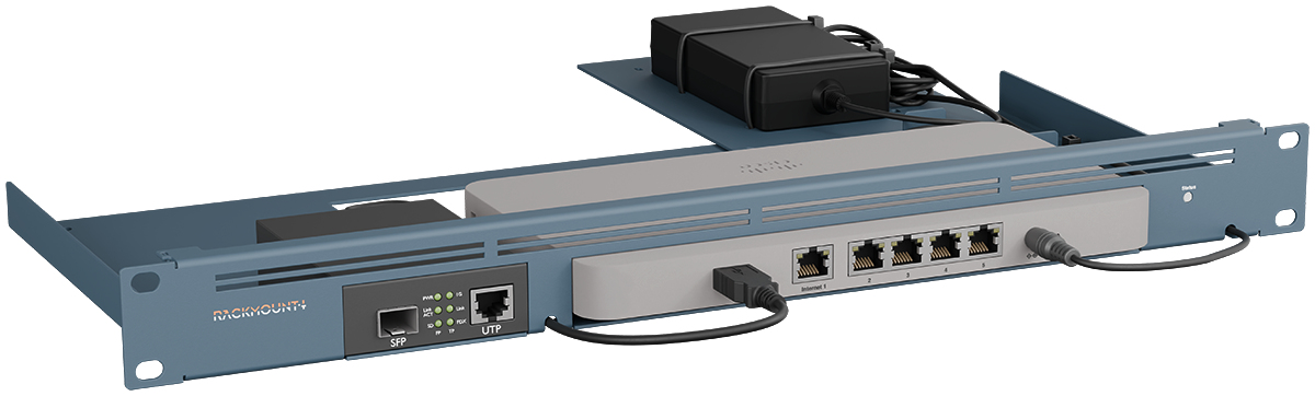 Rackmount.IT .IT Meraki GX50 MX67 Series with Media Converter, Ansicht 3