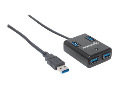Manhattan USB-A 4-Port Hub, 4x USB-A Ports, 5 Gbps (USB 3.2 Gen1 aka USB 3.0), Ansicht 4