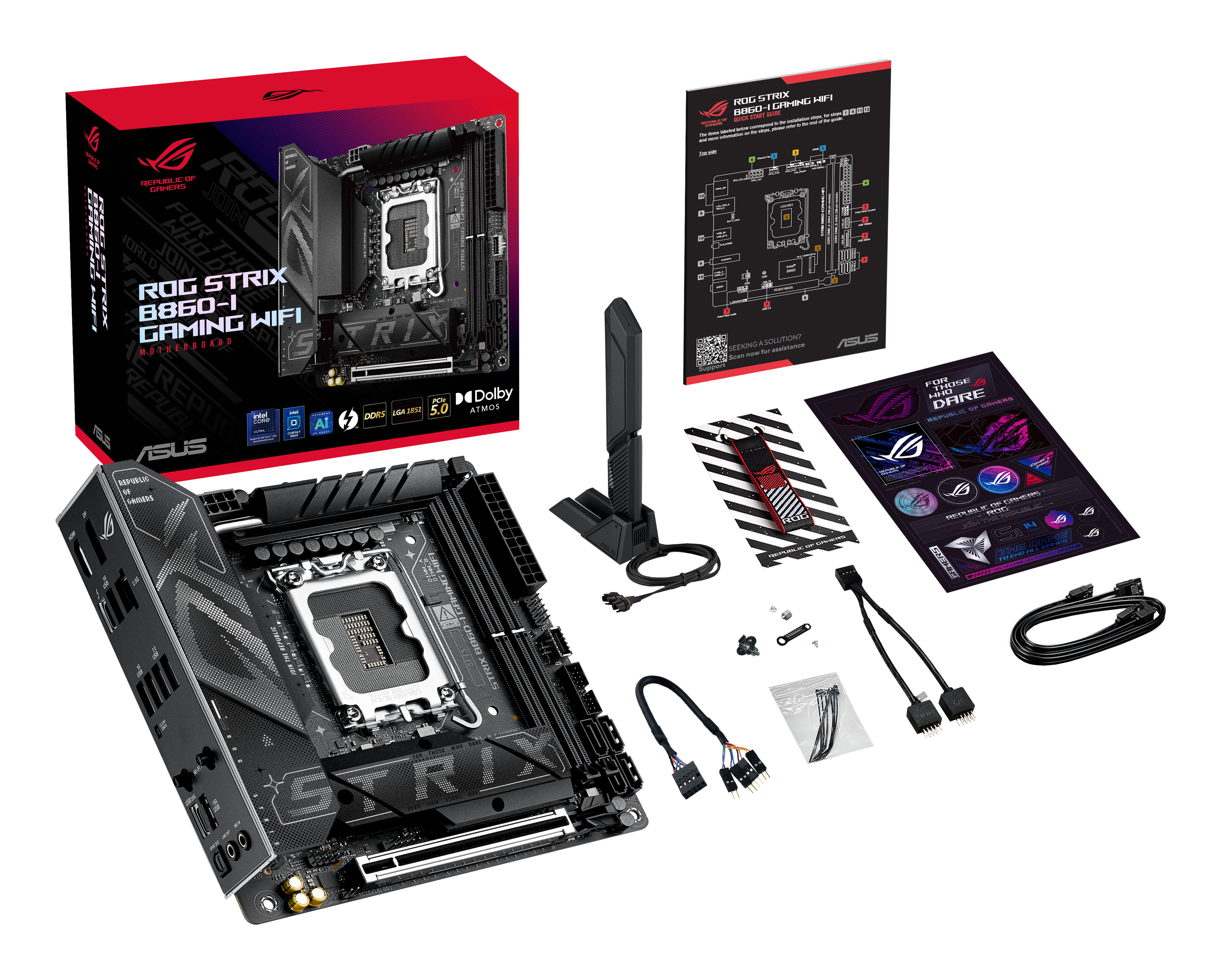 ASUS ROG STRIX B860-I GAMING WIFI - Motherboard - Mini-ITX - LGA1851-Sockel - B860 - Onboard-Grafik (CPU erforderlich), Ansicht 3