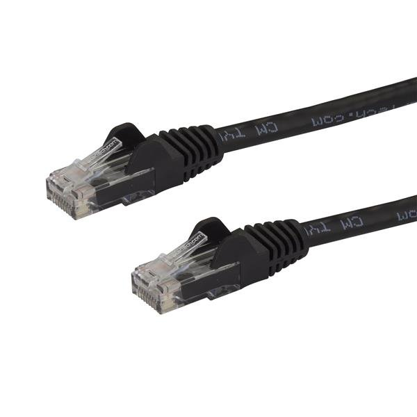 StarTech.com 15m Cat6 Snagless Gigabit UTP Netzwerkkabel - Cat 6 RJ45 Netzwerkkabel mit Knickschutz - Schwarz, Ansicht 2