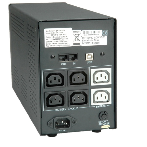 ROLINE DesignSecure 2000 - USV - Wechselstrom 230 V, Ansicht 4