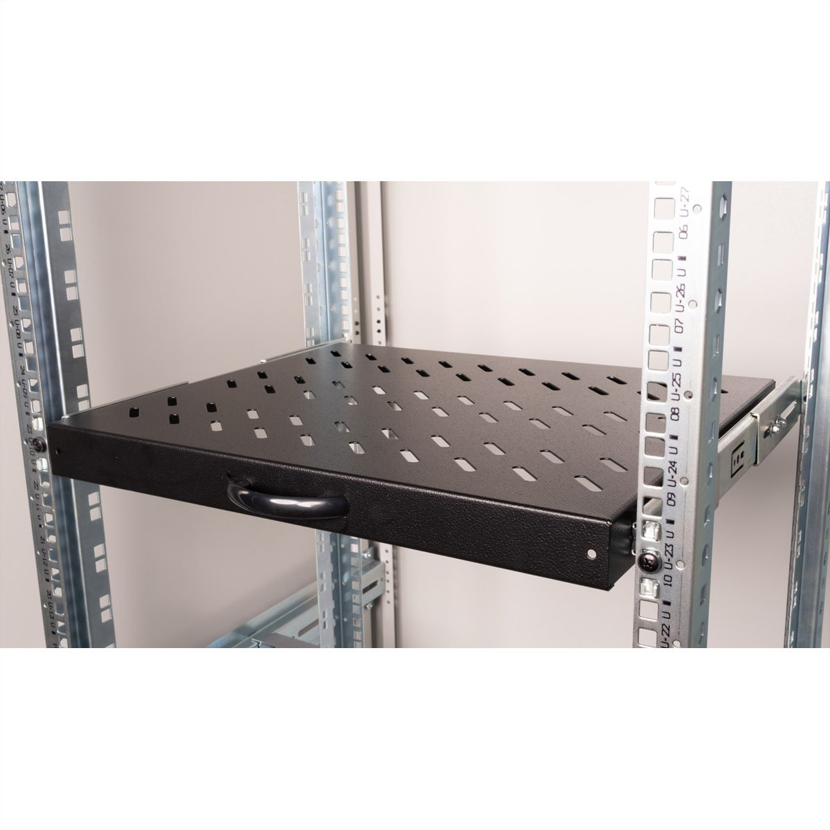 ROLINE 19 Zoll Fachboden 1 HE ausziehbar 350 T 25 kg schwarz, Ansicht 4
