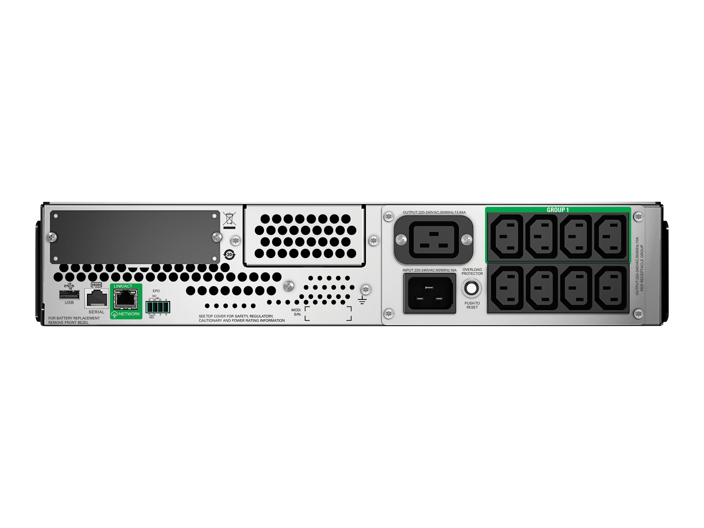 APC Smart-UPS SMT 2200VA LCD RM with SmartConnect - USV (Rack - einbaufähig) - Wechselstrom 230 V - 1980 Watt - 2200 VA - RS-232, USB - Ausgangsanschlüsse: 9 - 2U - für P/N: AR3003, AR3003SP, AR3006, AR3006SP, AR3103, AR3103SP, AR3106, AR3106SP, A...