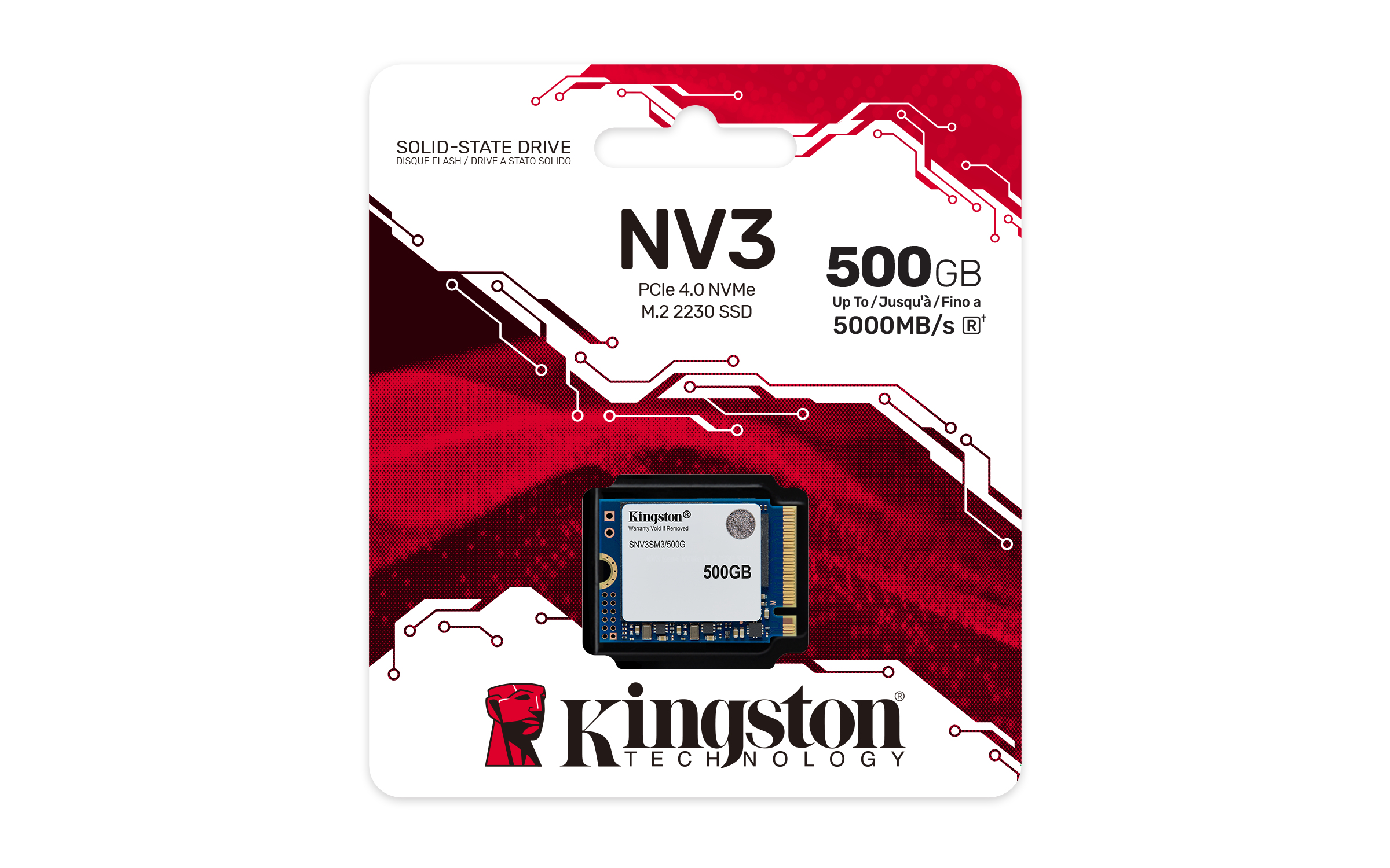 Kingston NV3 - SSD - 500 GB - intern - M.2 2230 - PCIe 4.0 x4 (NVMe), Ansicht 3