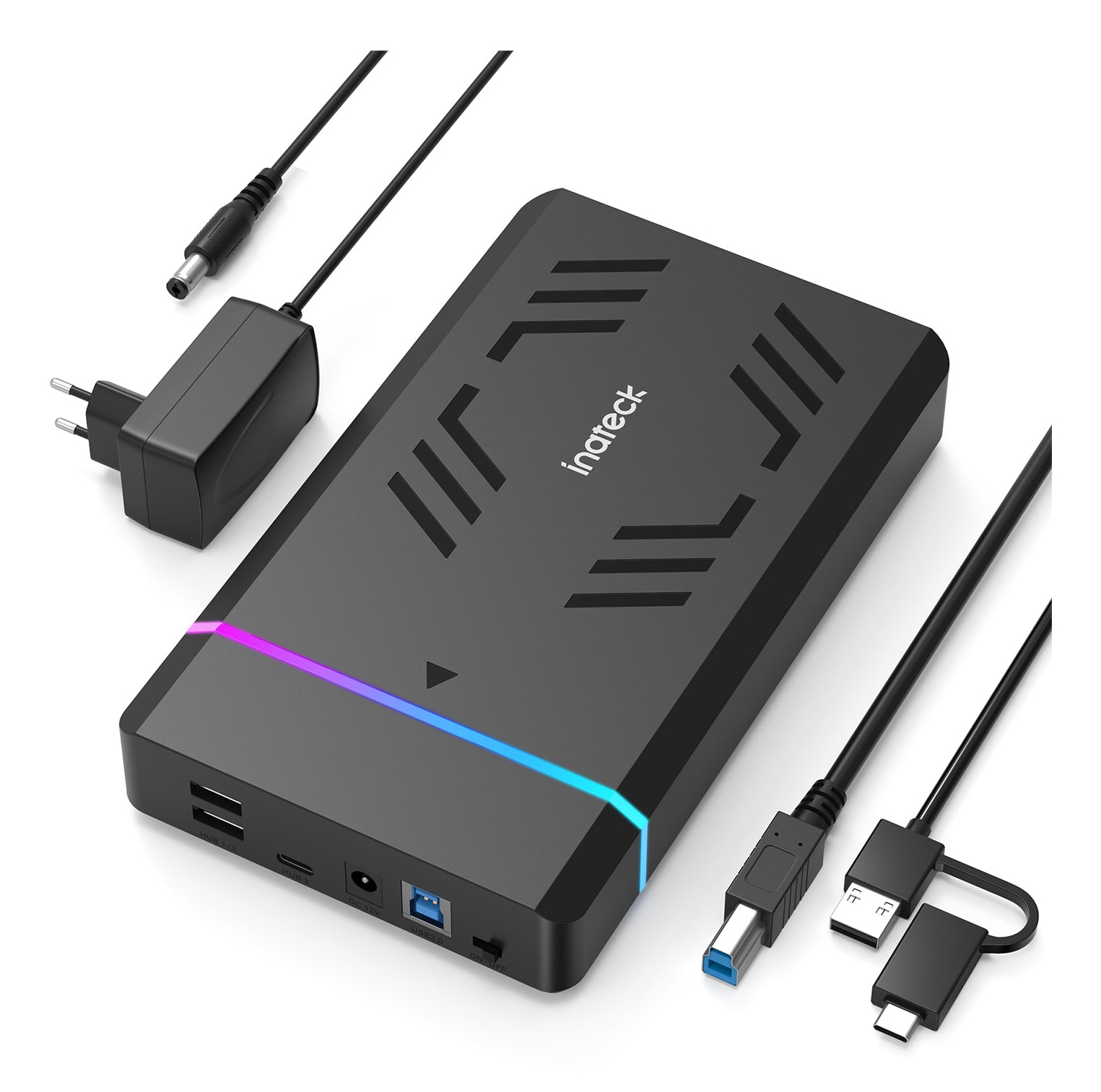 Inateck Festplattengeh.RGB 3.5 USB 3.0 2.5/3.5 SATA H/SSD - Gehäuse - 3,5, Ansicht 2