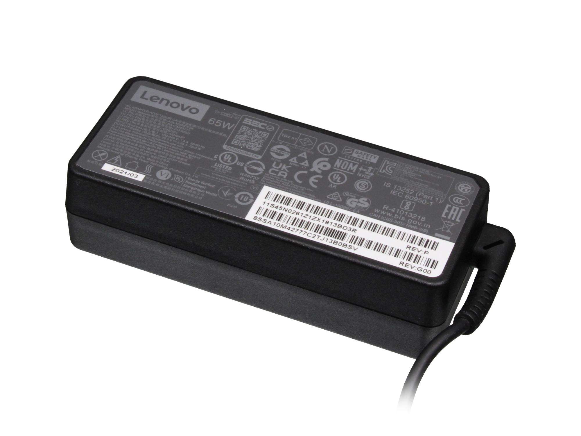 Lenovo Netzteil - Wechselstrom 100-240 V - 65 Watt - weltweit - für ThinkPad X1 Carbon (3rd Gen), Ansicht 2
