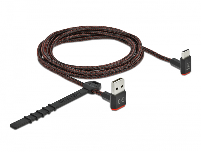 Delock Easy - USB-Kabel - USB (M) nach oben/unten abgewinkelt, doppelseitig zu USB-C (M), Ansicht 2