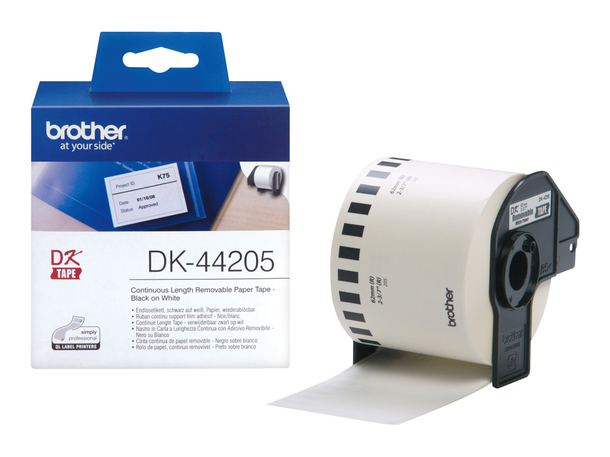 Brother DK44205 - Entfernbarer Klebstoff - weiß - Rolle (6,2 cm x 30,5 m), Ansicht 3