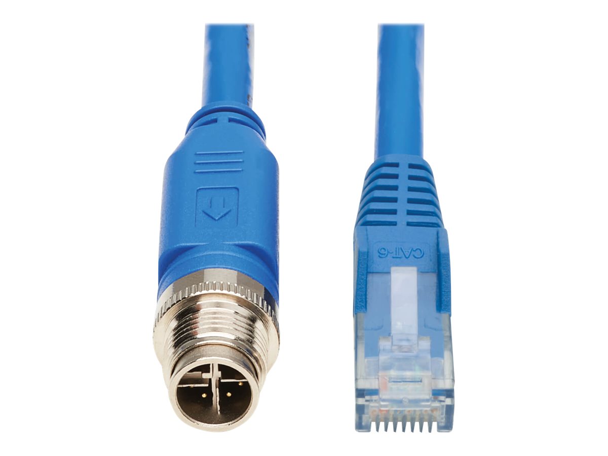 Tripp Lite M12 X-Code Cat6 1G UTP CMR-LP Ethernet Cable (M12 M/RJ45 M), IP68, PoE, Blue, 10 m (32.8 ft.) - Netzwerkkabel - 8 pin M12-X (M) zu RJ-45 (M) - 10 m - UTP - CAT 6