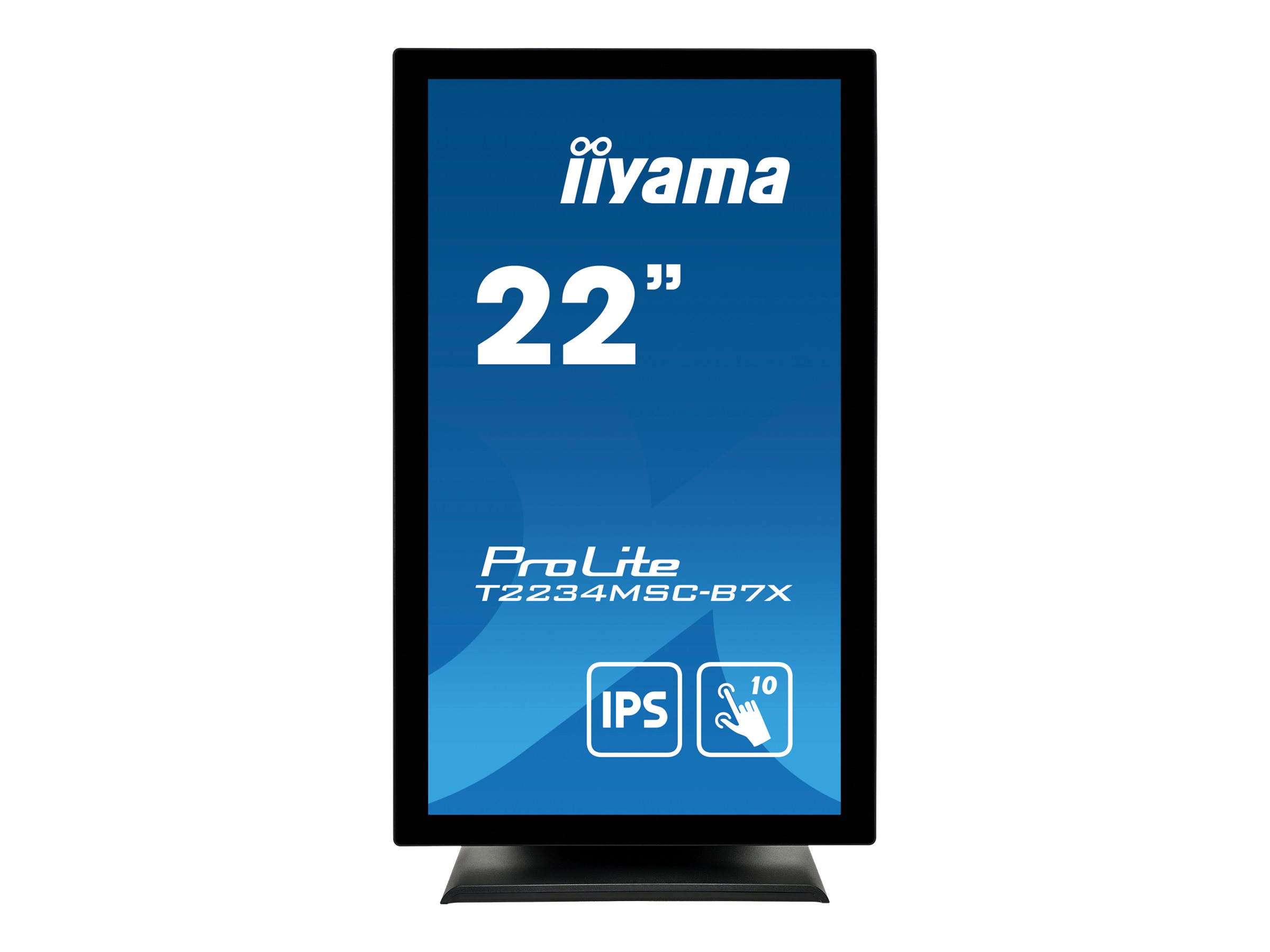 iiyama ProLite T2234MSC-B7X - LED-Monitor - 55.9 cm (22") (21.5" sichtbar) - Touchscreen - 1920 x 1080 Full HD (1080p) @ 60 Hz - IPS - 350 cd/m² - 1000:1 - 8 ms - HDMI, VGA, DisplayPort - Lautsprecher - mattschwarz