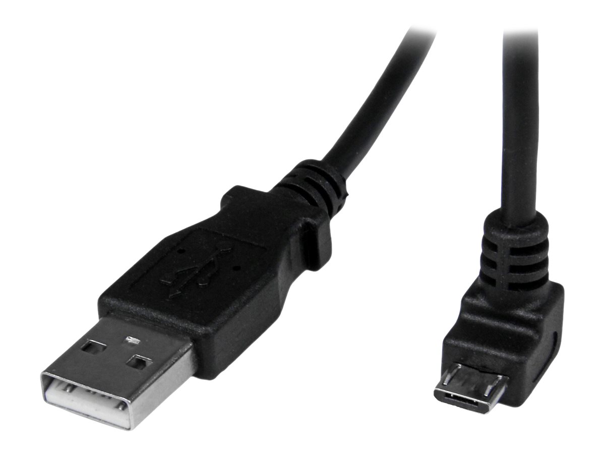 StarTech.com 2m USB 2.0 A auf Micro B Kabel abgewinkelt - Schwarz - USB A / Micro B Datenkabel / Anschlusskabel - USB-Kabel - Micro-USB Typ B (M)